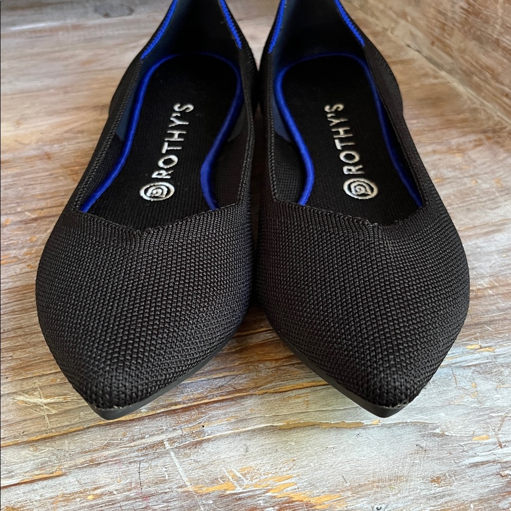 Rothy's The Point Black flats size 10 Pointy Toe Casual Neutral Business Casual - Picture 6 of 9